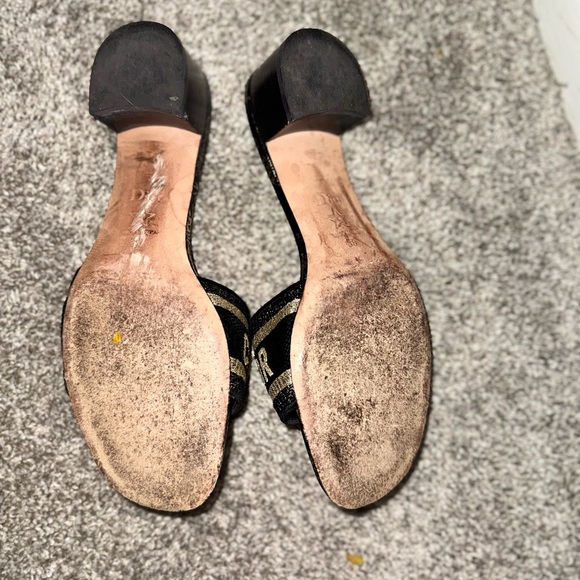 Dior Black and Gold Sandals